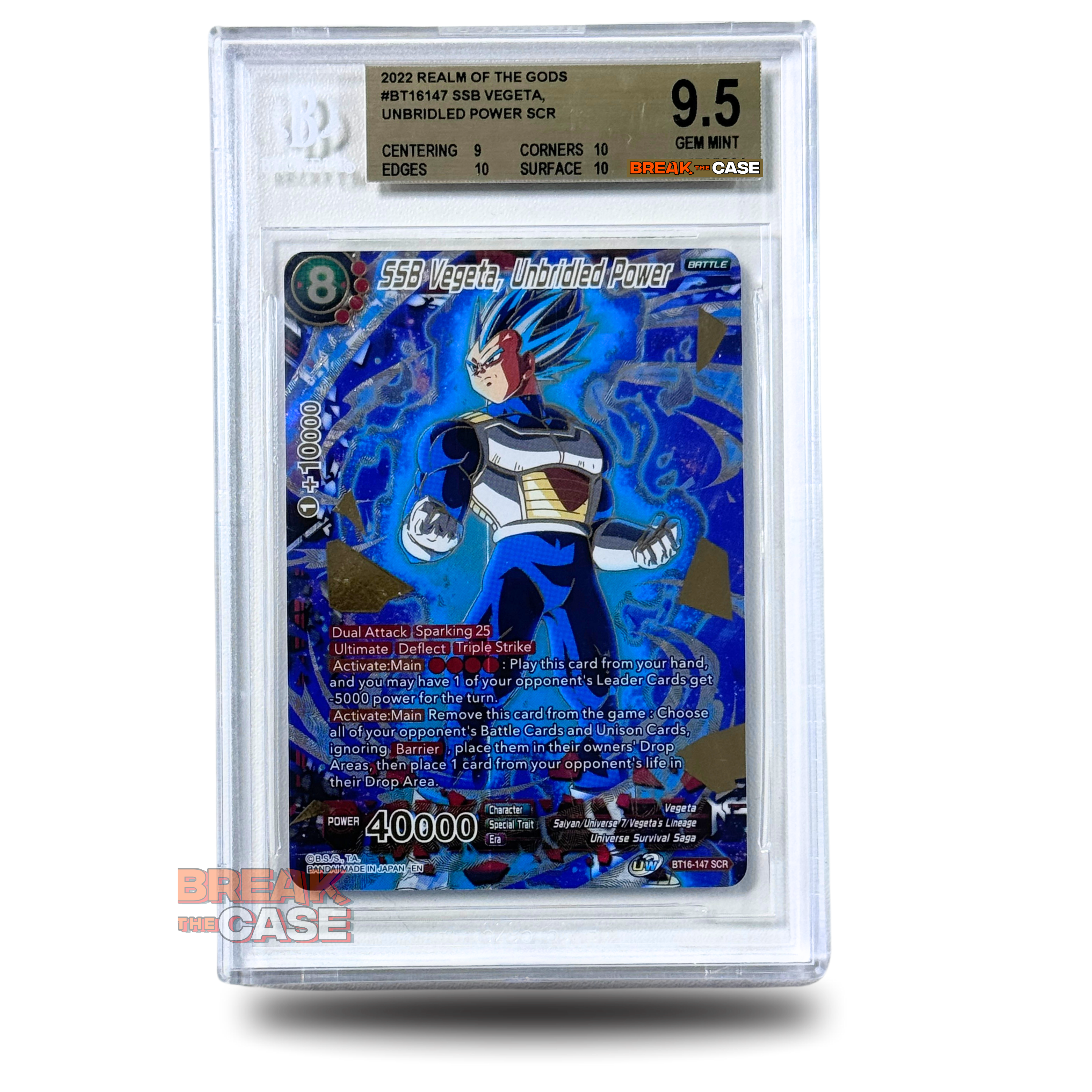 SSB Vegeta, Unbridled Power - (SCR) - BGS 9.5 GEM MINT - Dragon Ball Super Card Game - Englisch