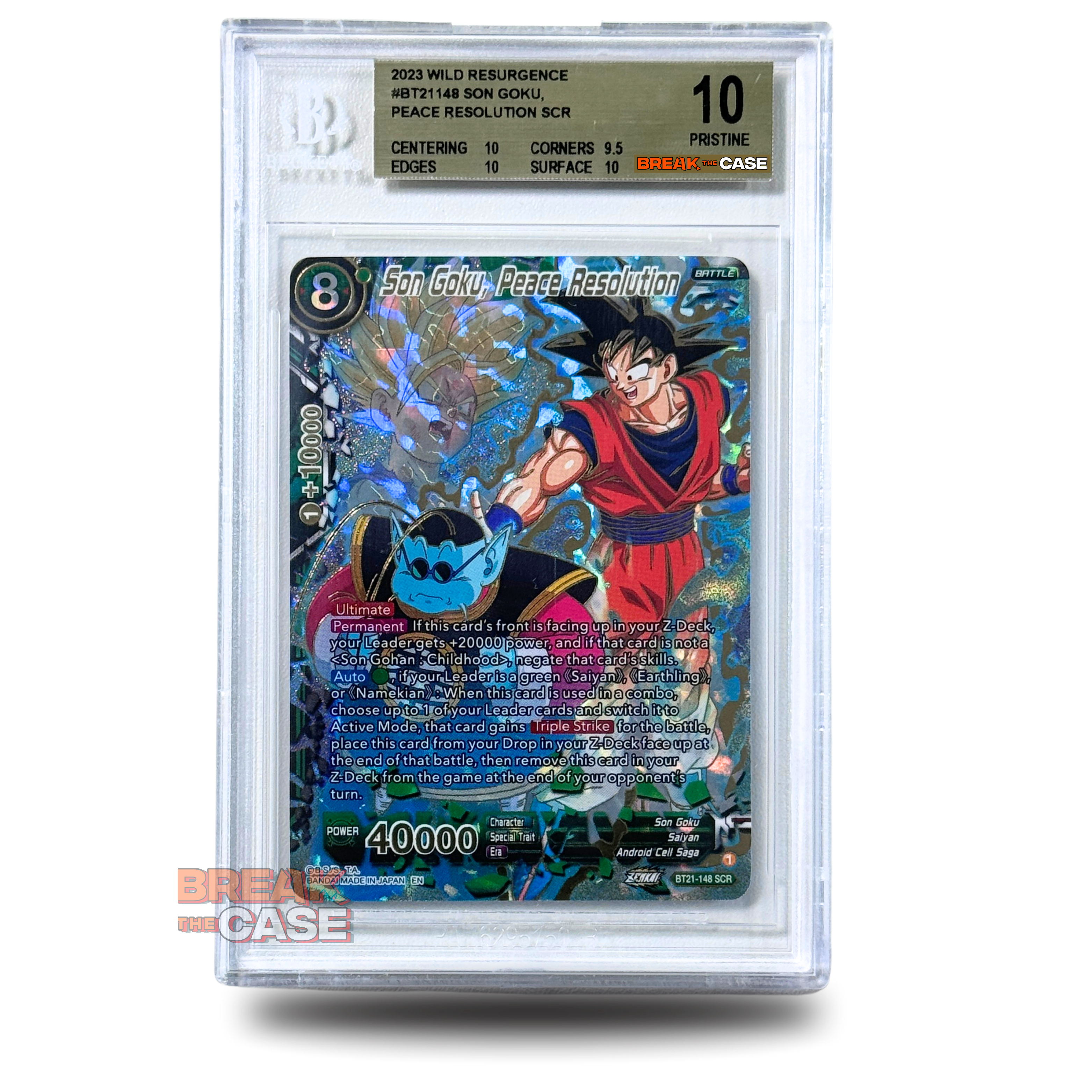 Son Goku, Peace Resoiution - (SCR) - BGS 10 PRISTINE - Dragon Ball Super Card Game - Englisch