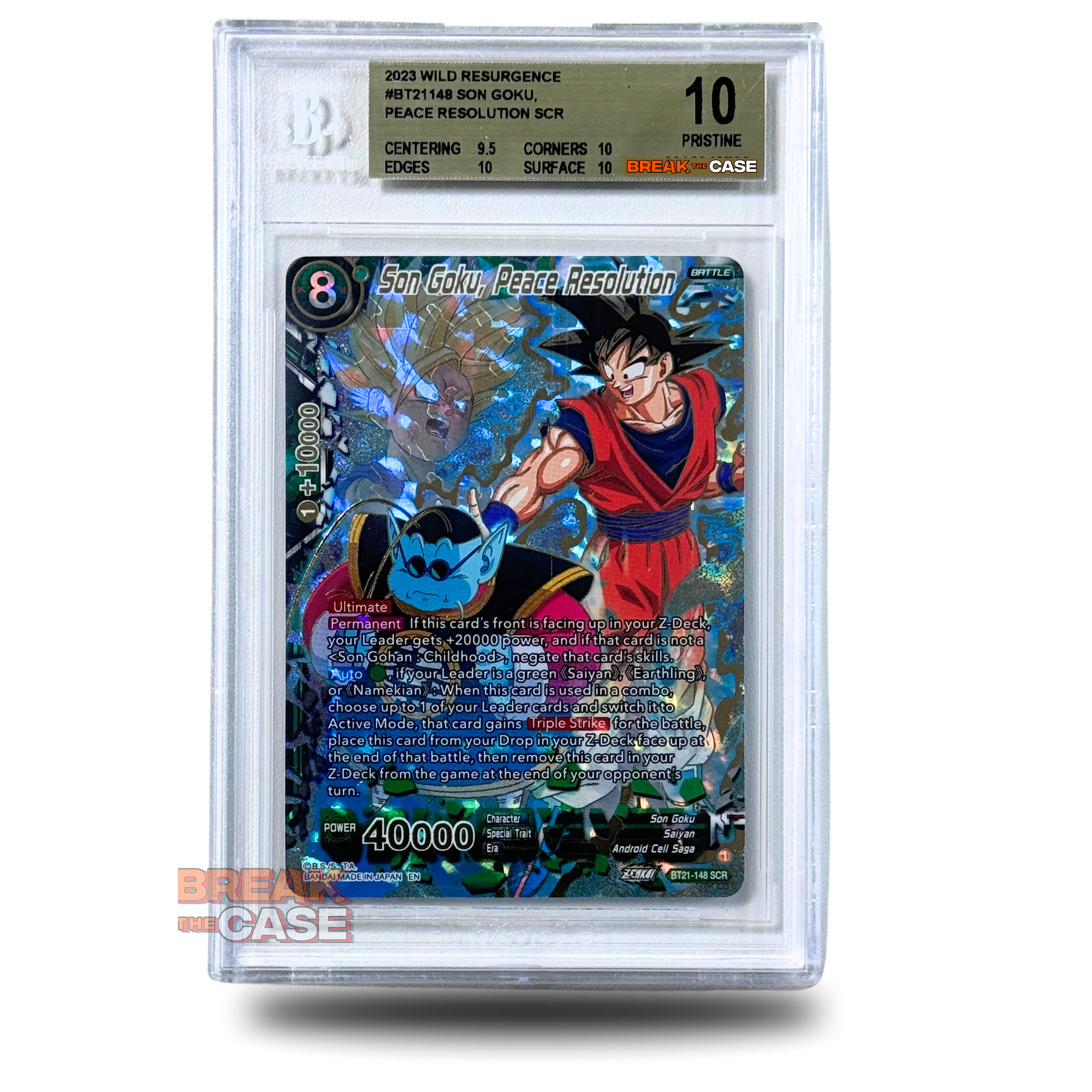 Son Goku, Peace Resoiution - (SCR) - BGS 10 PRISTINE - Dragon Ball Super Card Game - Englisch