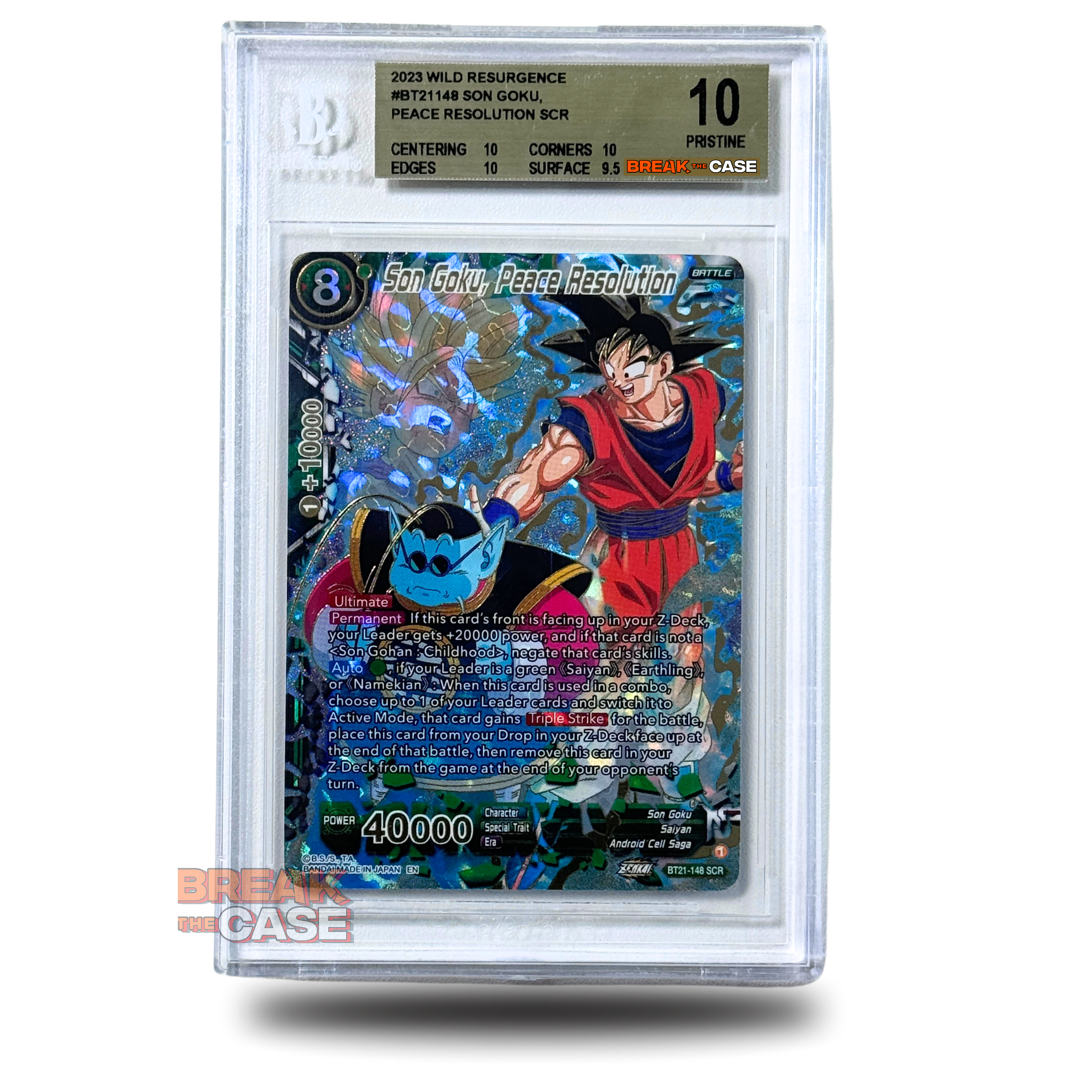 Son Goku, Peace Resoiution - (SCR) - BGS 10 PRISTINE - Dragon Ball Super Card Game - Englisch