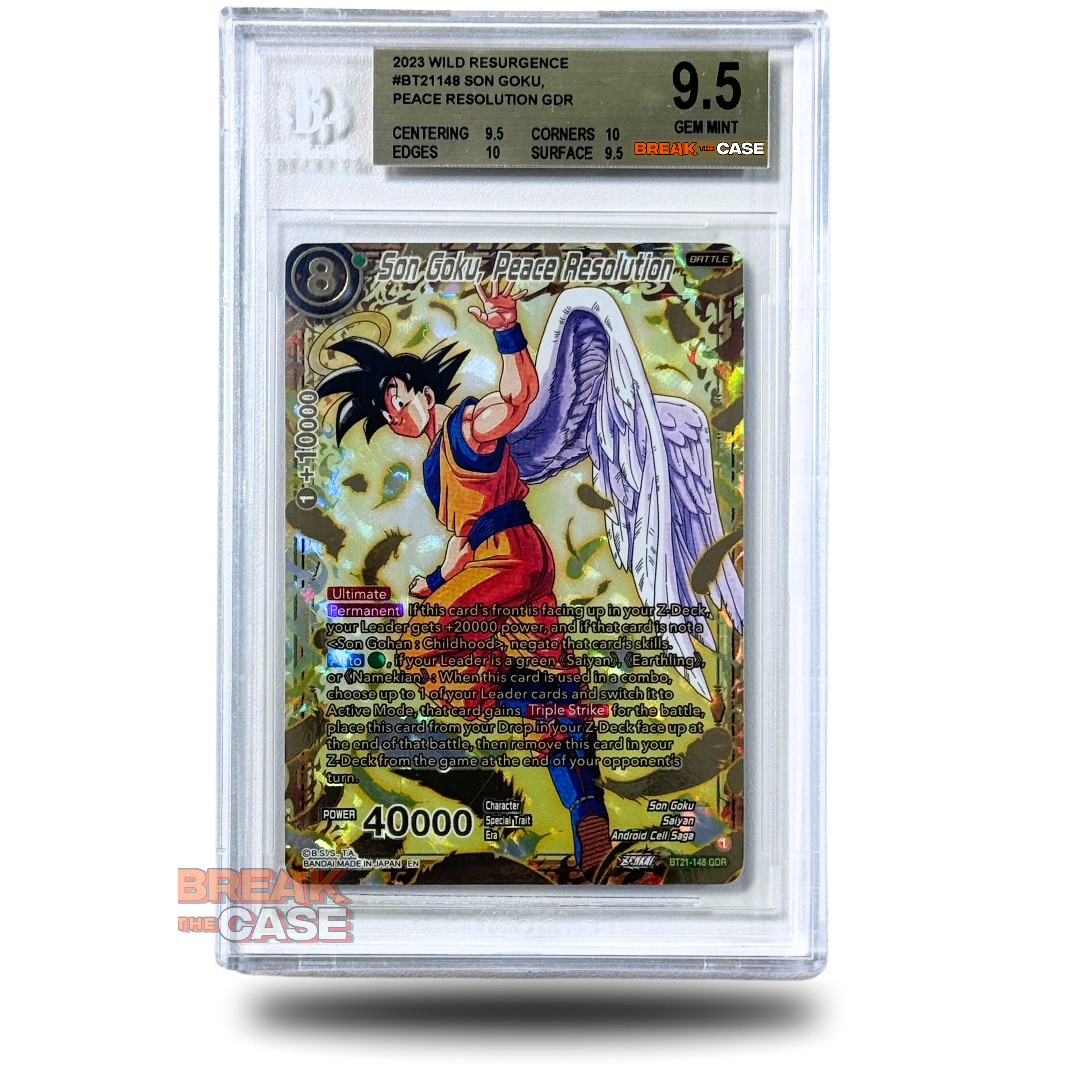 Son Goku, Peace Resoiution - God Rare - (GDR) - BGS 9.5 GEM MINT - Dragon Ball Super Card Game - Englisch