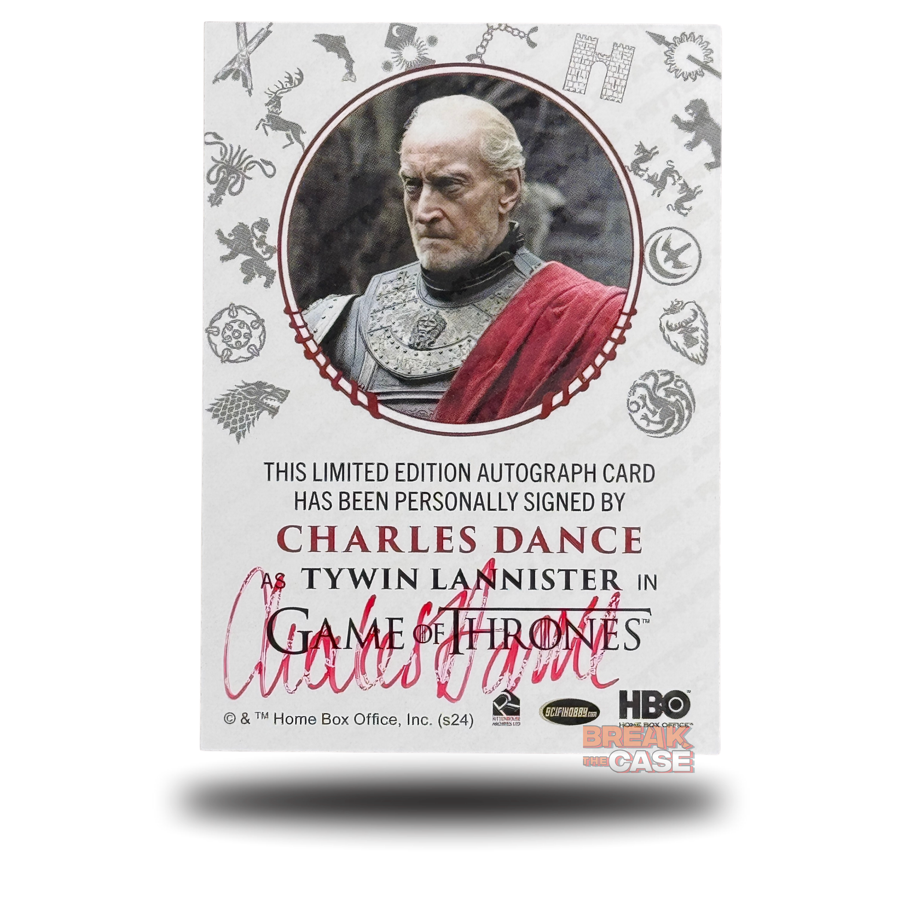 GoT: Legends of the Realm - Charles Dance / Tywin Lannister - Auto/Signatur (Error Signed - double Side Auto)