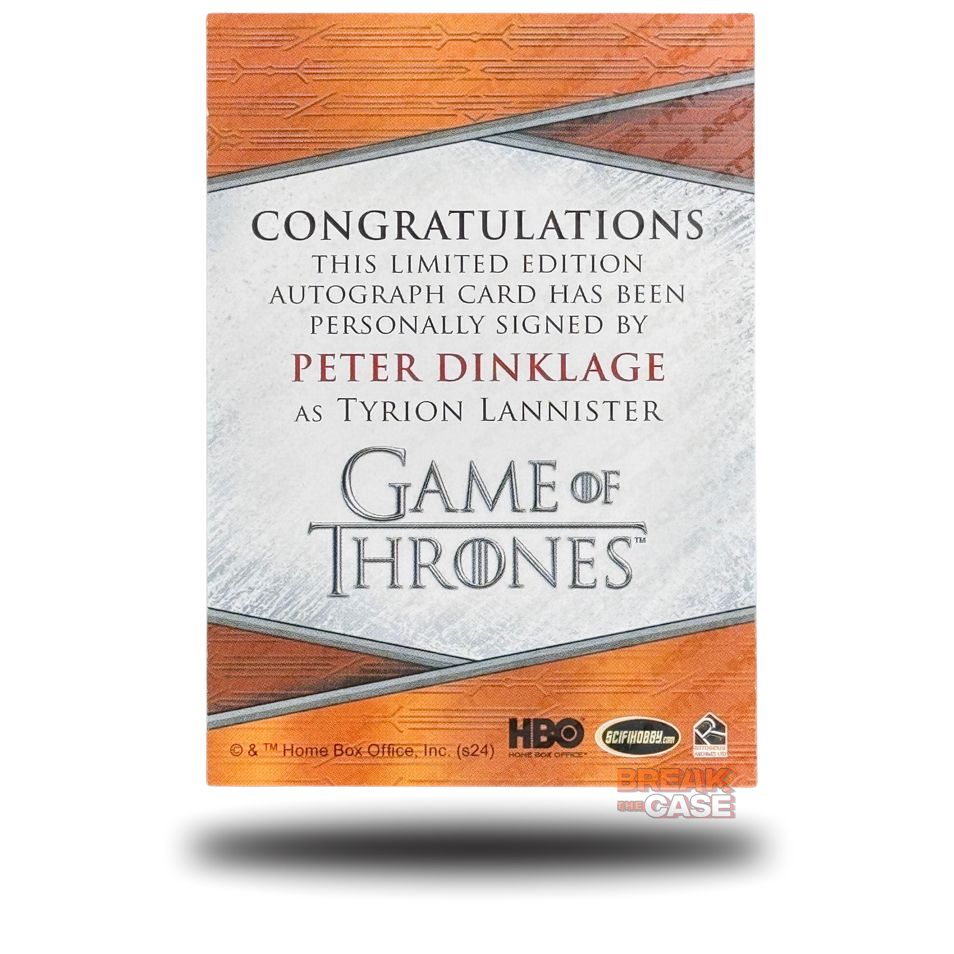 GoT: Legends of the Realm - Peter Dinklage / Tyrion Lannister - Auto/Signatur