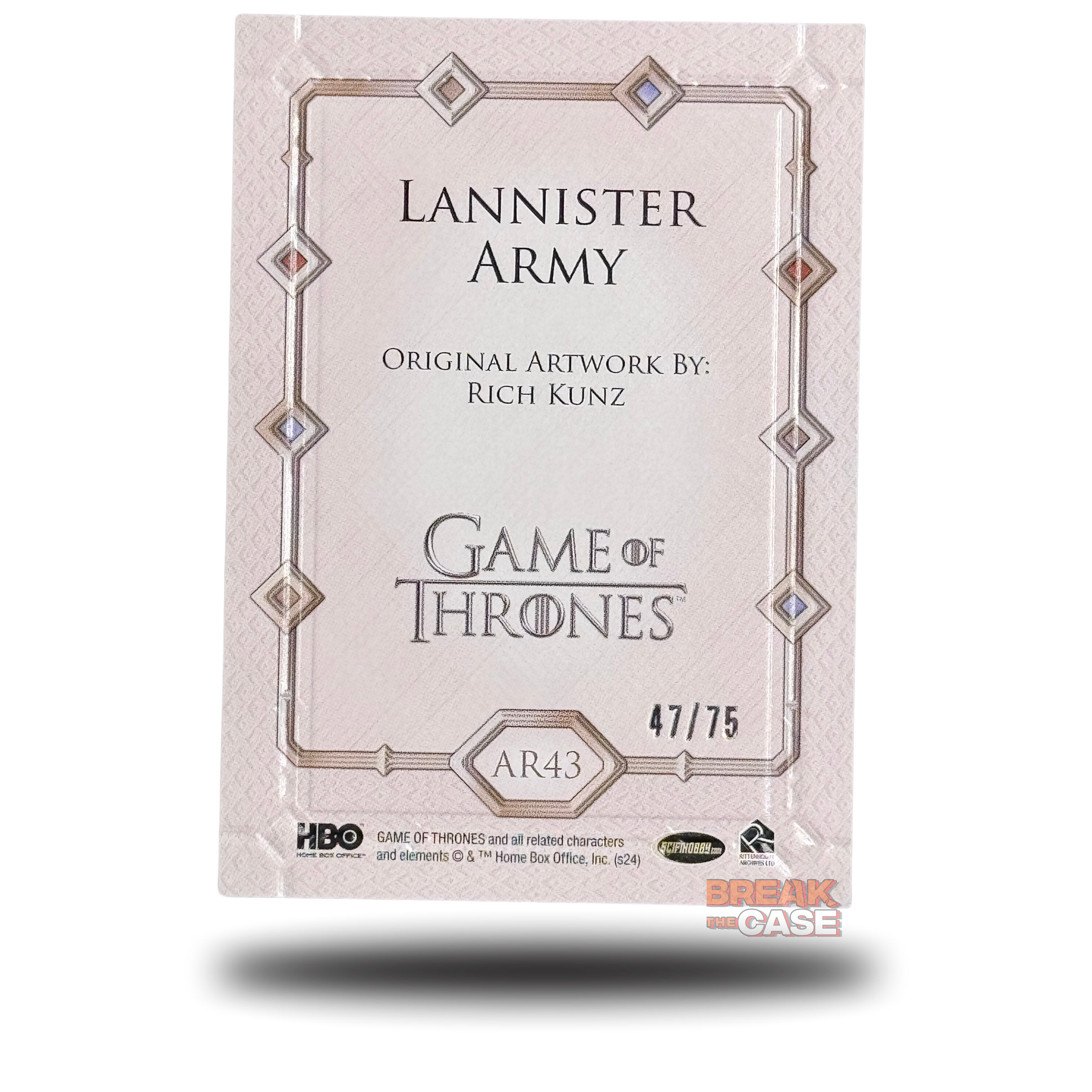 GoT: Legends of the Realm - Lannister Army by Rich Kunz - Numbered /75 - #AR43