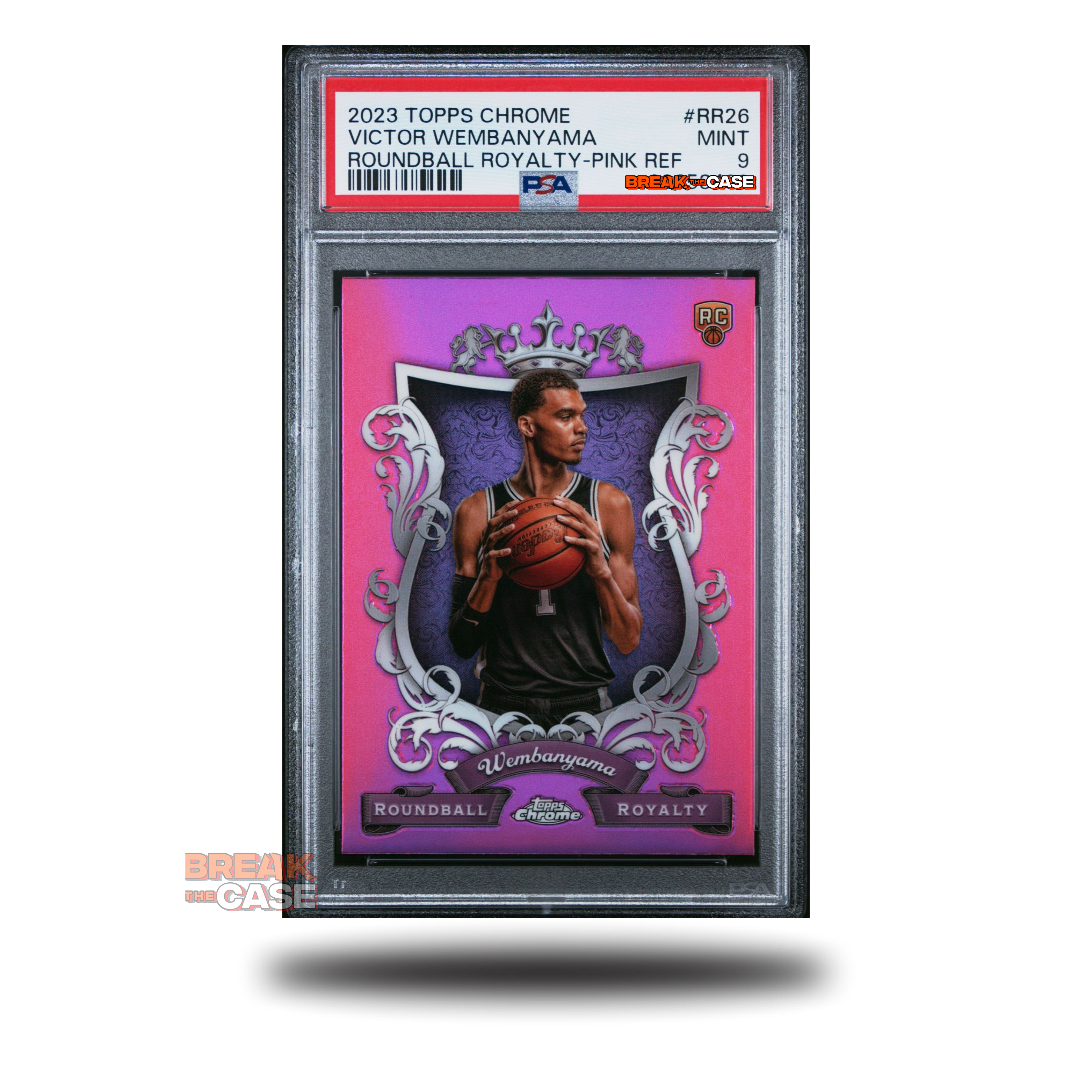 Victor Wembanyama - PSA 9 - Roundball Royalty Pink Refractor - Topps Chrome Basketball