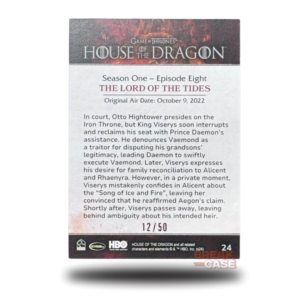 House of the Dragon Season 1 - The Lord of the Tides - Red Numbered /50 - 12/50