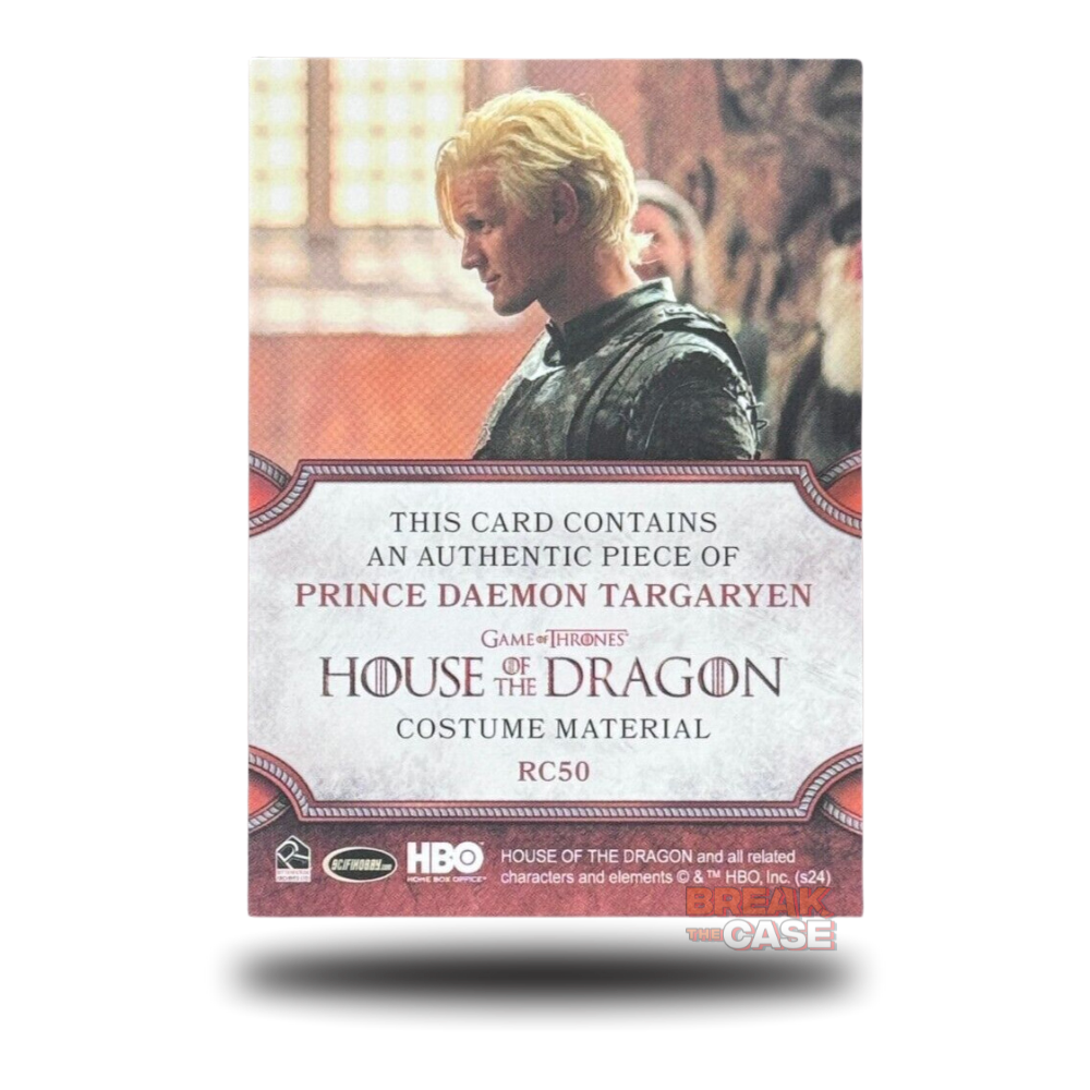 House of the Dragon Season 1 - Prince Daemon Targaryen - RELIC/Patch - RC50