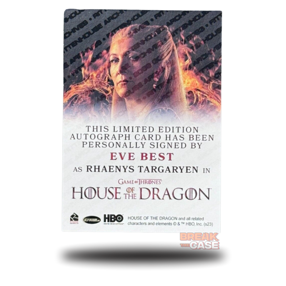 House of the Dragon Season 1 - Eva Best - Rhaenys Targaryen - Bleed Auto/Signatur