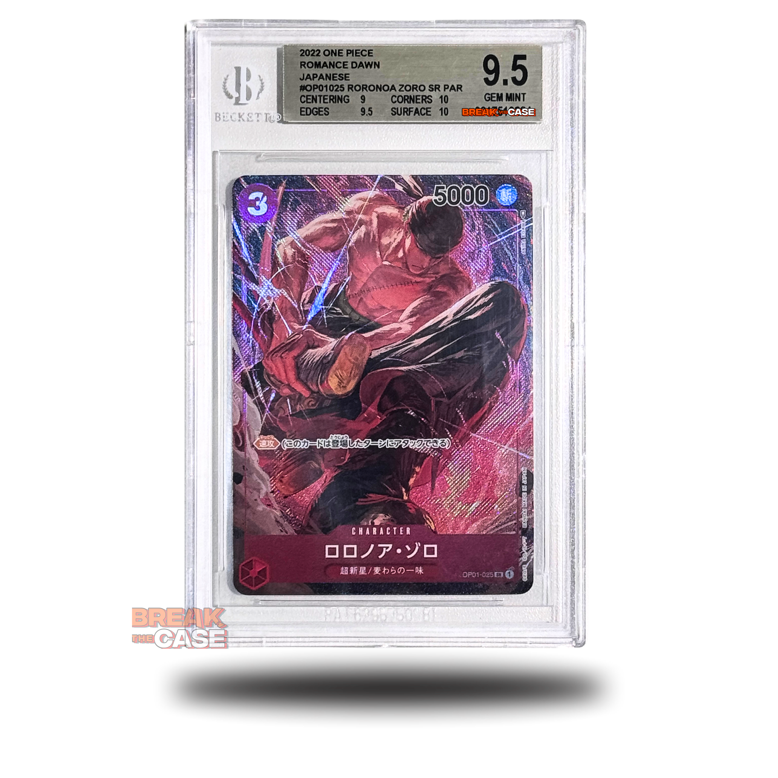 Roronoa Zoro - (SR Alt. Art) - BGS 9.5 GEM MINT - OP01 Romance Dawn - One Piece Card Game - Japanisch