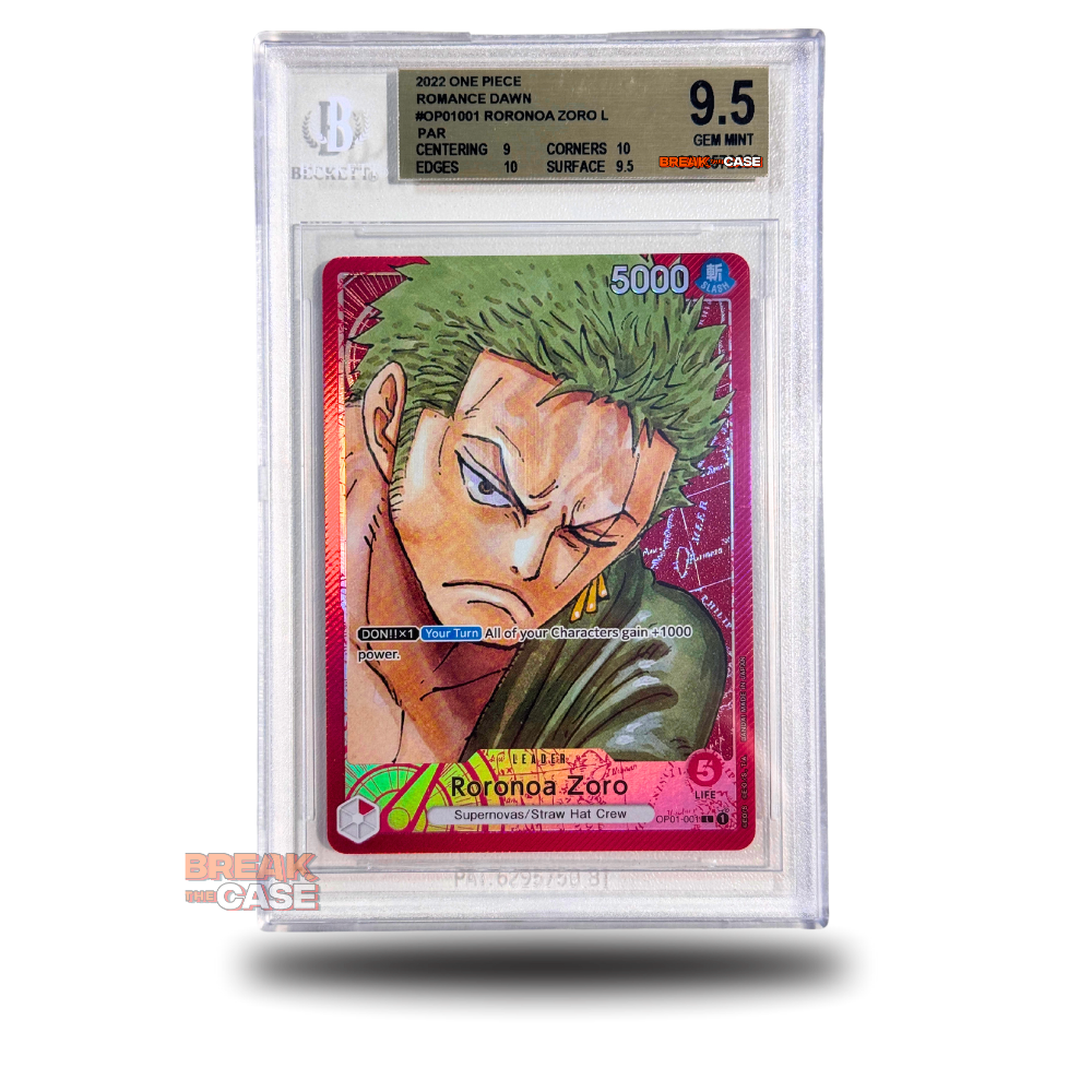 Roronoa Zoro - Leader Alt. Art. - BGS 9.5 GEM MINT - OP01 Romance Dawn - One Piece Card Game - Englisch